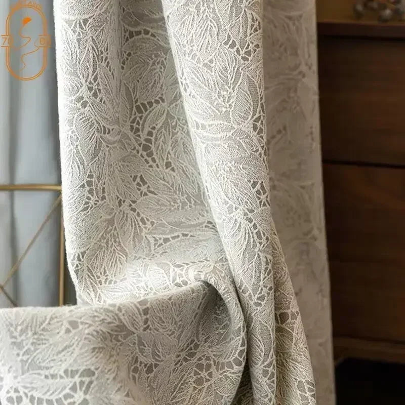 Lace Embroidered Blackout Curtain