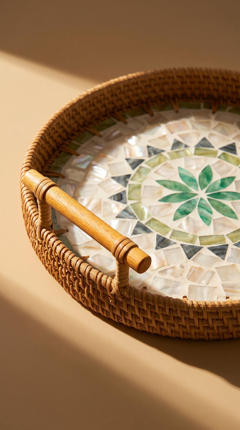 Intricate woven detail.