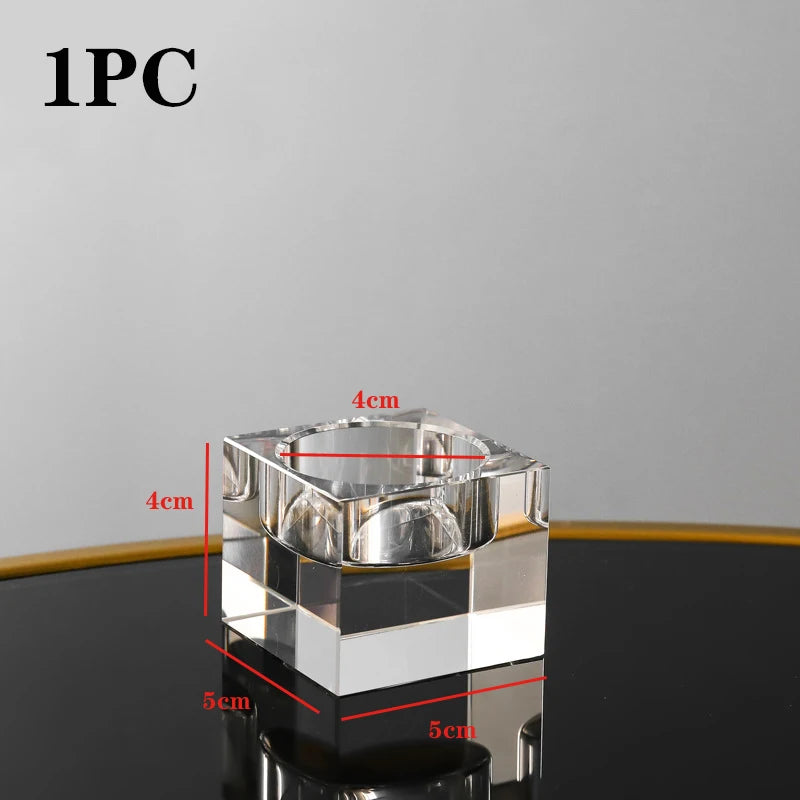 Modern Crystal Glass Candlestick