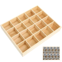 20-Compartment Wooden Drawer Organizer