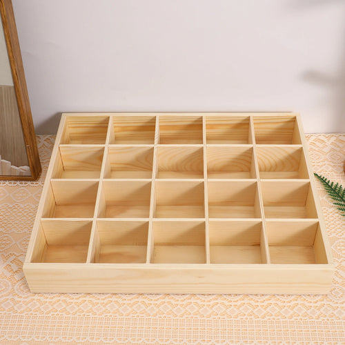 20-Compartment Wooden Drawer Organizer
