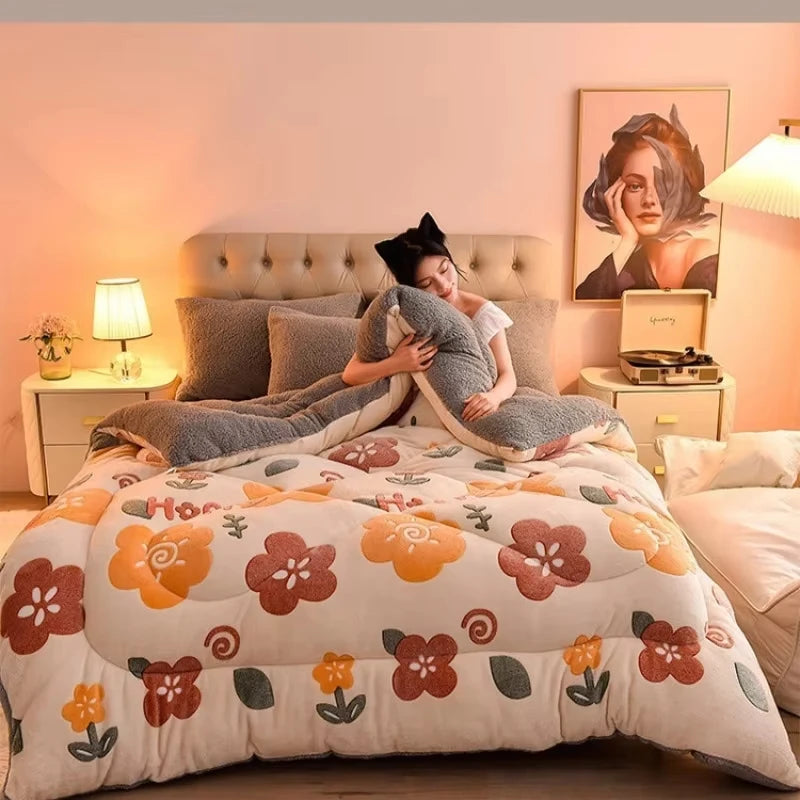 Thick Winter Lamb Fleece Comforter