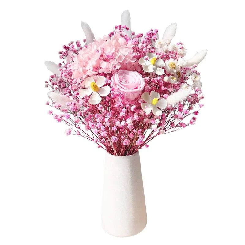 Natural Dried Flower Bouquet with Eternal Rose