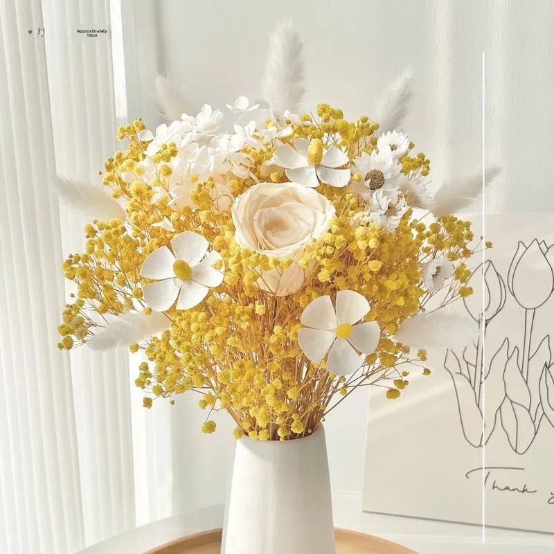 Natural Dried Flower Bouquet with Eternal Rose