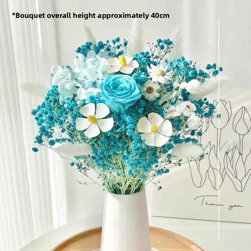 Natural Dried Flower Bouquet with Eternal Rose