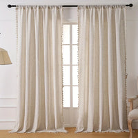84-Inch Natural Linen Curtain