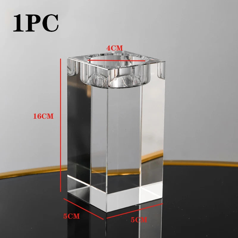 Modern Crystal Glass Candlestick