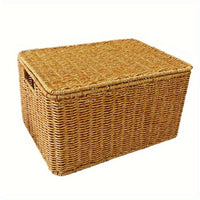 Rustic Woven Basket with Lid