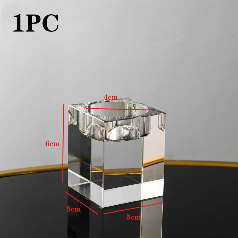 Modern Crystal Glass Candlestick