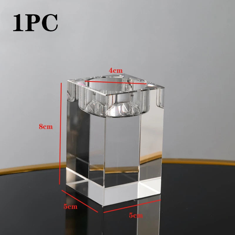 Modern Crystal Glass Candlestick