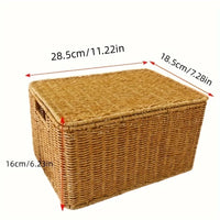 Rustic Woven Basket with Lid