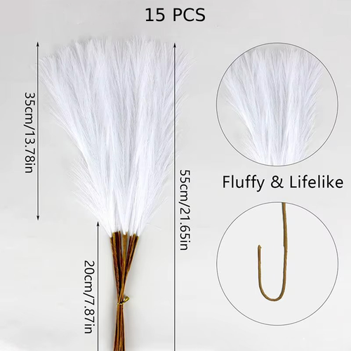 15 PCS Artificial Pampas Grass Decor