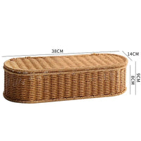 Boho Faux Rattan Woven Storage Basket with Lid