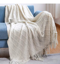 Luxury Soft Knit Throw with Fringes