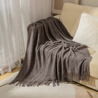 Luxury Soft Knit Throw with Fringes