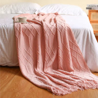 Luxury Soft Knit Throw with Fringes