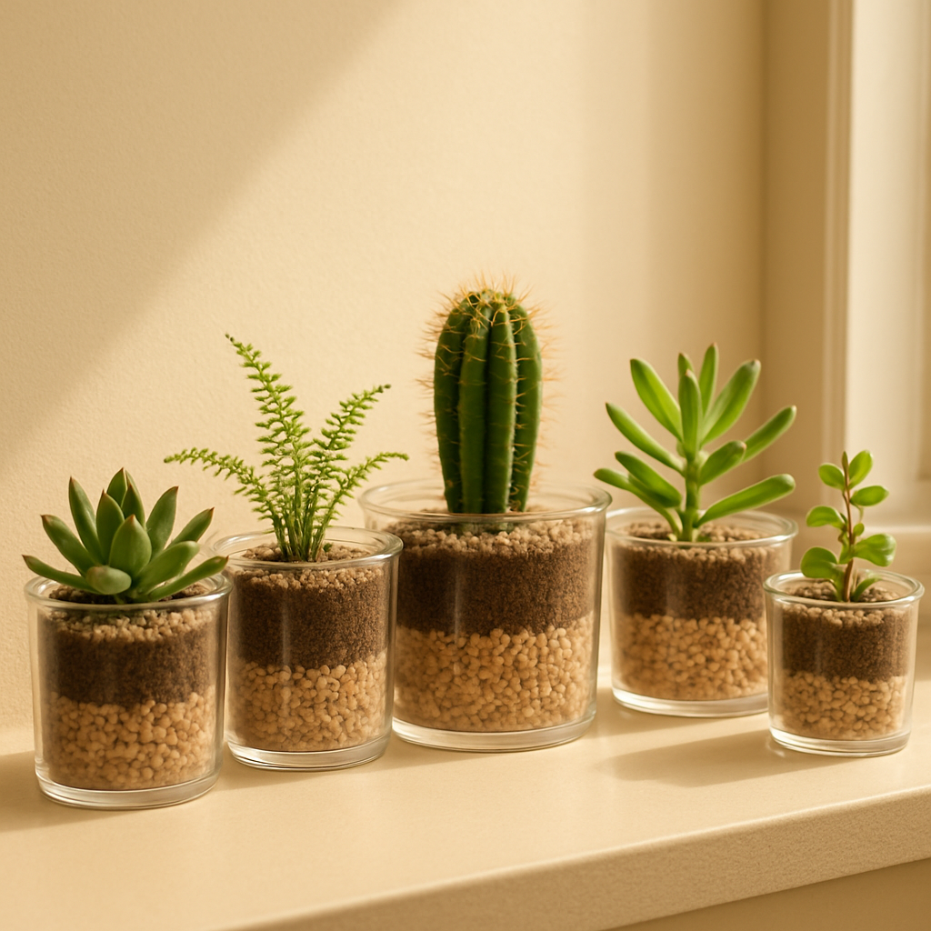 Lineup of acrylic pots