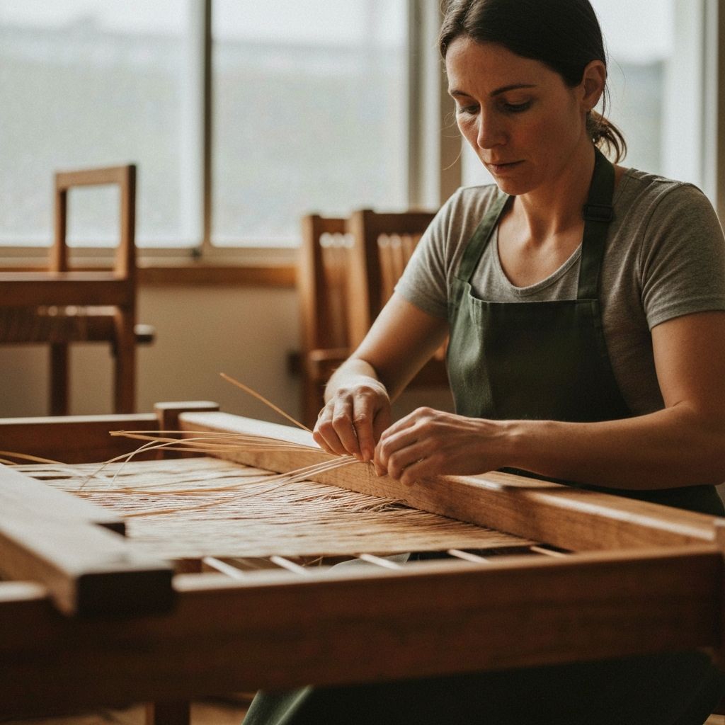 Artisan weaving rattan