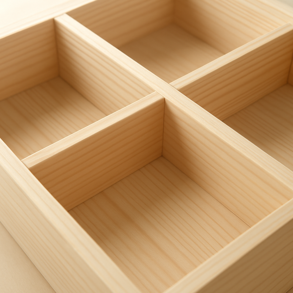 Empty pine compartments